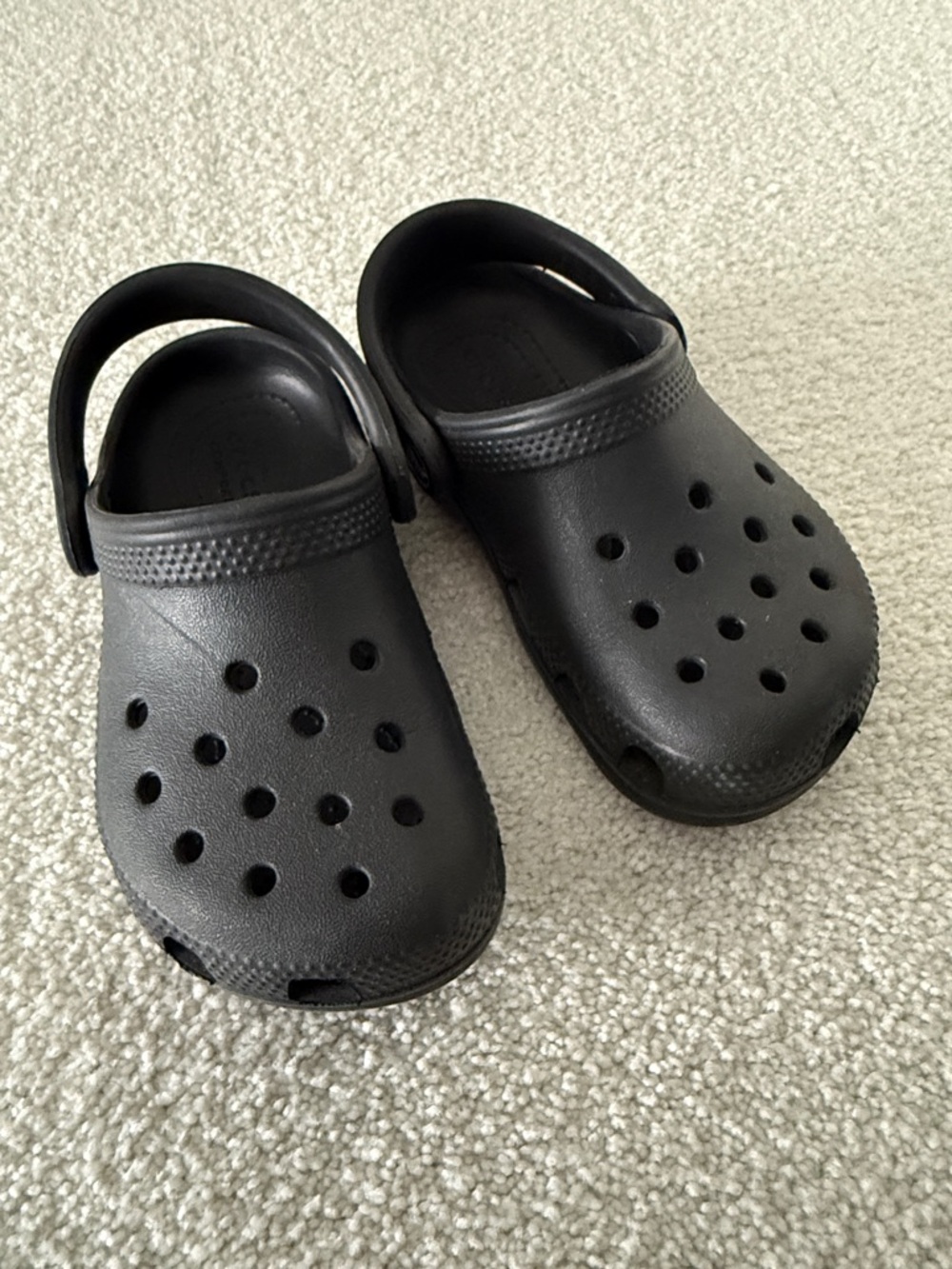 CROCS Kids Black Classic Clogs with Heel Strap